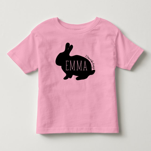 Emma Påskhare Spädbarn Top Girls Vår Rosa Tee Shirt (Framsida)