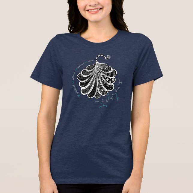 EMMA-peptid, påfågel med anpassad text, mörk T Shirt (Framsida)