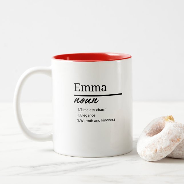 Emma, Personlig Namn Definition Två-Tonad Mugg (Med munk)