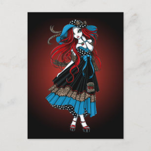 Emma Rockabilly Svälj Tattoo Angel Postcard Vykort