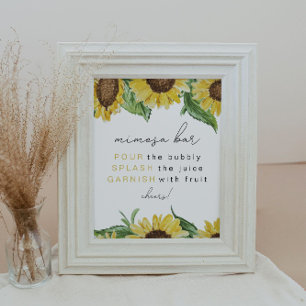 EMMA Rustic Land Solros Mimosa Pub-tecken Poster