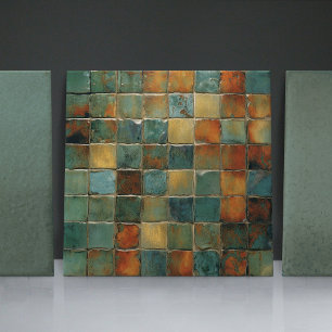 EMMA Sage Abstrakt Square Collection Faux Relief Kakelplatta