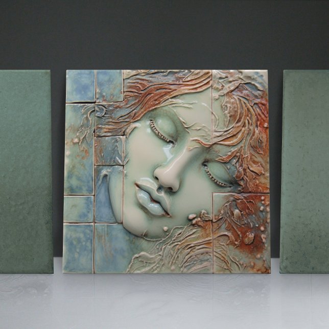 EMMA Sage Abstrakt Square Collection Faux Relief Kakelplatta (Skapare uppladdad)