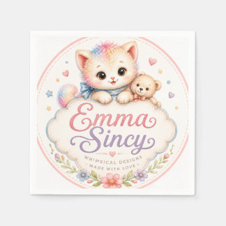 Emma Sincy Whimsical Vattenfärg Cocktail Servetter