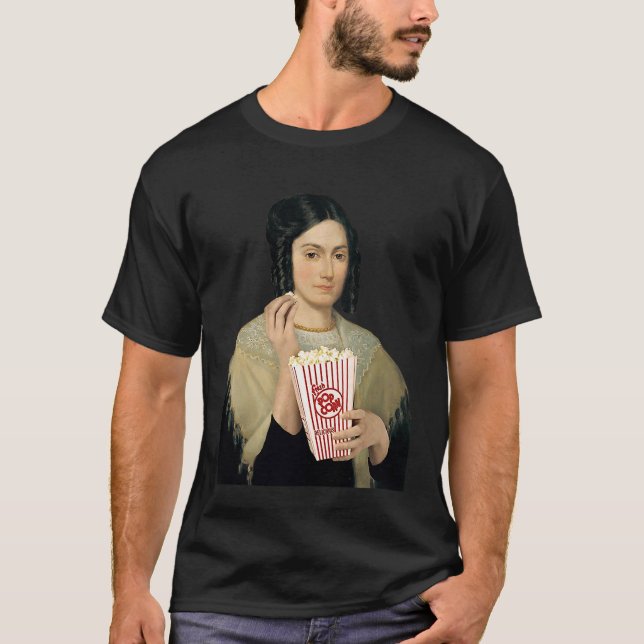 Emma Smith Eating Popcorn Funny Mormon Exmormon T Shirt (Framsida)