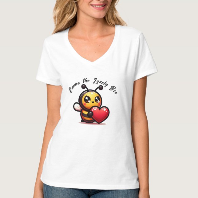 "Emma the Loely Bee" 🐝 💕 T Shirt (Framsida)