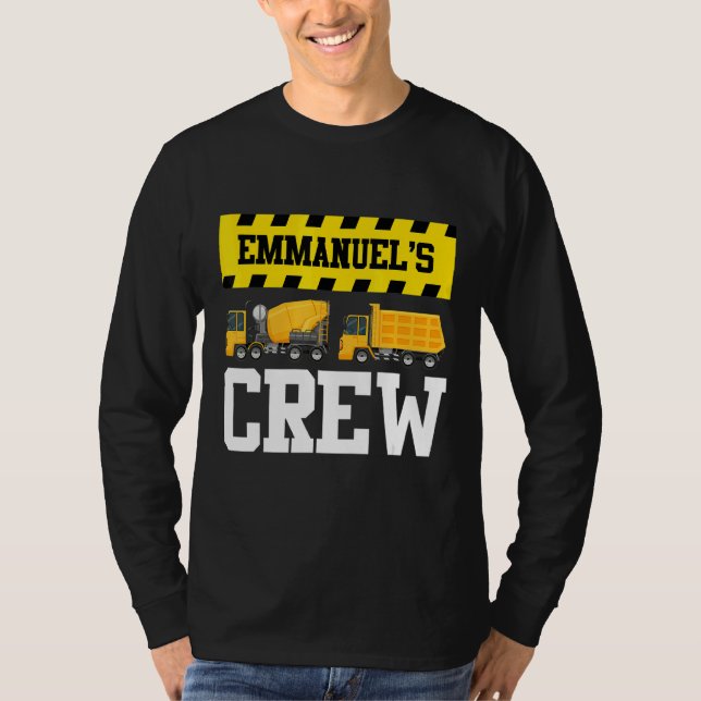 Emmanuel Construction Crew Anpassningsbar Dumptruc T Shirt (Framsida)