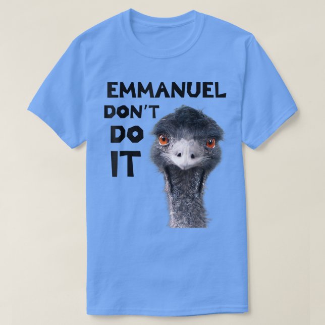 Emmanuel gör det inte t shirt (Design framsida)