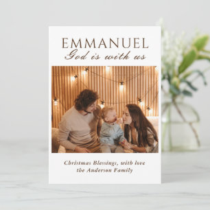 EMMANUEL Gud är med oss Bible Photo jul Julkort