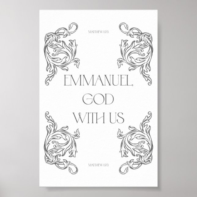 Emmanuel Gud Med Oss Bibelvers Jul Poster (Framsidan)