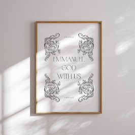 Emmanuel Gud med oss Bible Verse jul Poster