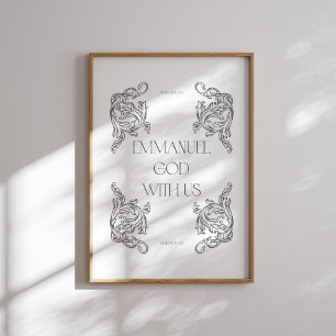 Emmanuel Gud med oss Bible Verse jul Poster