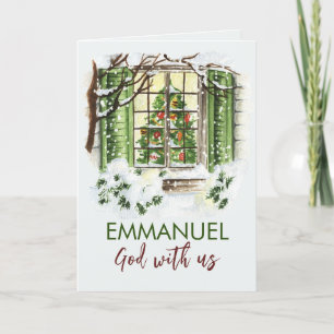 Emmanuel Gud Med Oss Jul Bibelvers Helgkort