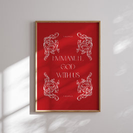 Emmanuel Gud med oss Red Christian Poste Poster