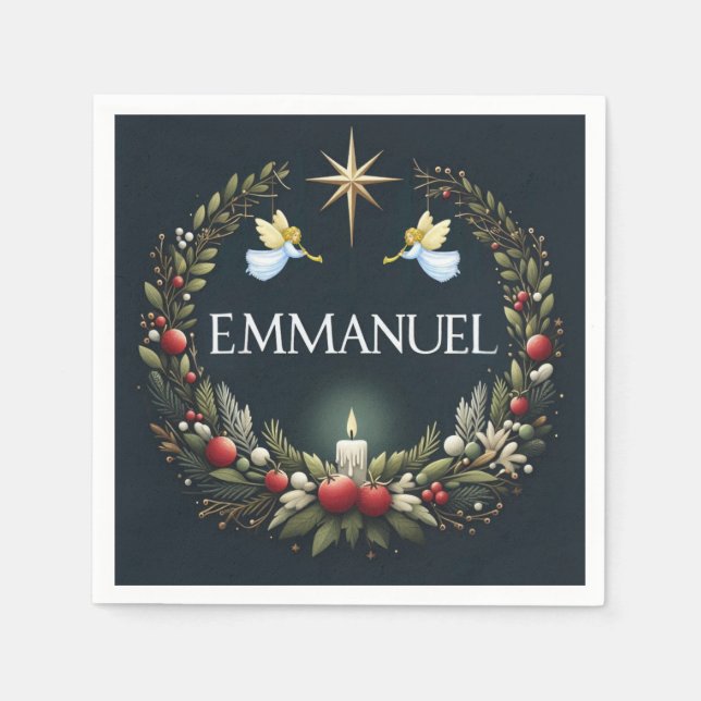 Emmanuel jul änglar pappersservett (Framsidan)