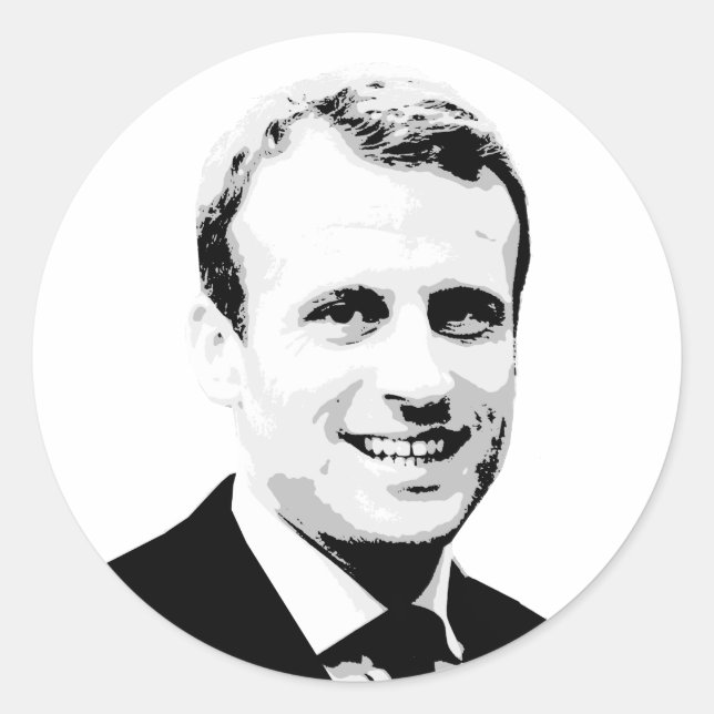 Emmanuel Macron Runt Klistermärke (Framsida)