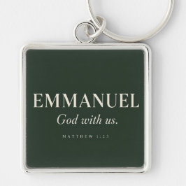 EMMANUEL | Matteus 1:23 | Jul Fyrkantig Silverfärgad Nyckelring