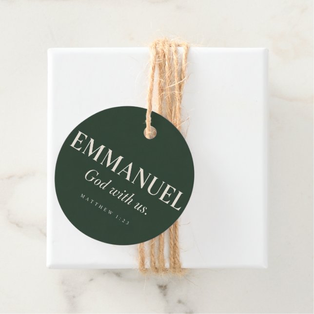  EMMANUEL | Matteus 1:23 | Jul Gåvor Etiketter (På plats)