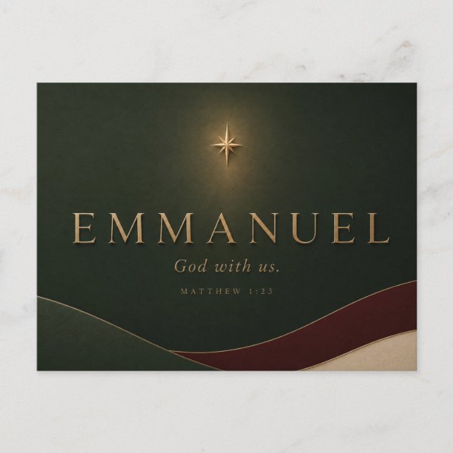 EMMANUEL | Matteus 1:23 Kristna  Vykort (Framsida)