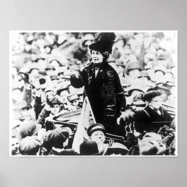 Emmeline Pankhurst talade inför en folkgrupp Poster (Framsidan)