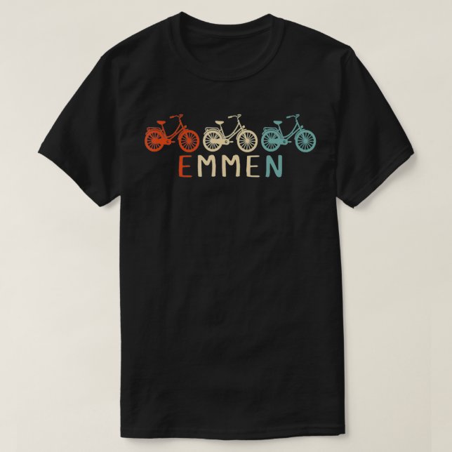 Emmen Bike Bicycle City Retro Cycling Gift  T Shirt (Design framsida)