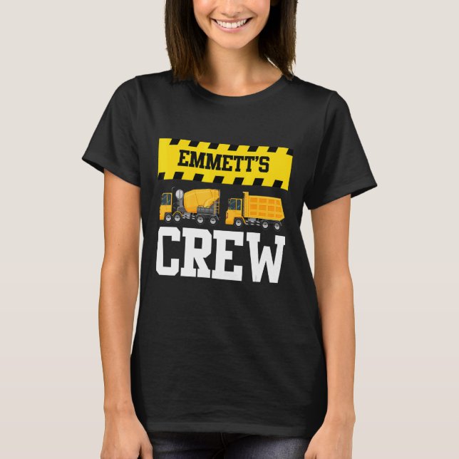 Emmett Construction Crew Anpassningsbar Dumptruck  T Shirt (Framsida)