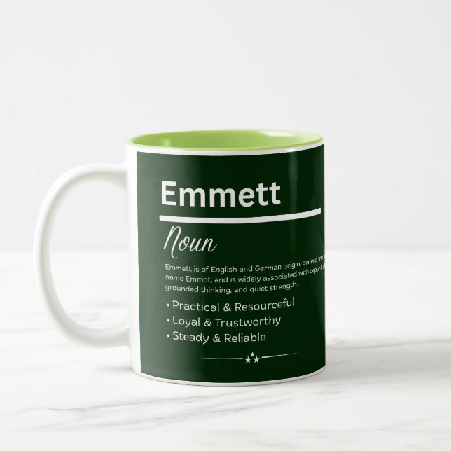 Emmett Personligt Namn Två-Tonad Mugg (Vänster)