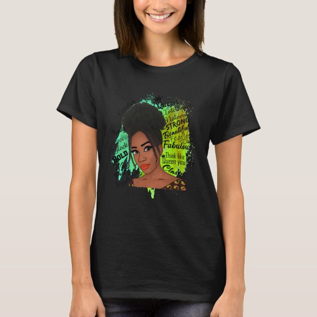 Emmotoriserade svarta kvinnor t shirt (Framsida)
