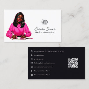 Emmotoriserat Afro Black Woman Ledarskap Visitkort