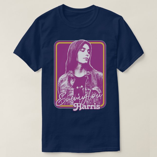 Emmylou Outlaw Land Retro Fläkt Design T Shirt (Design framsida)