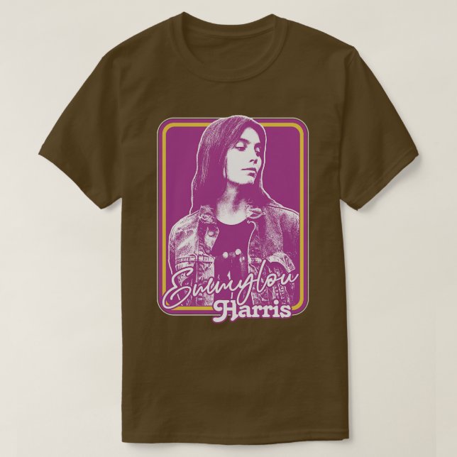 Emmylou Outlaw Land Retro Fläkt Design T Shirt (Design framsida)