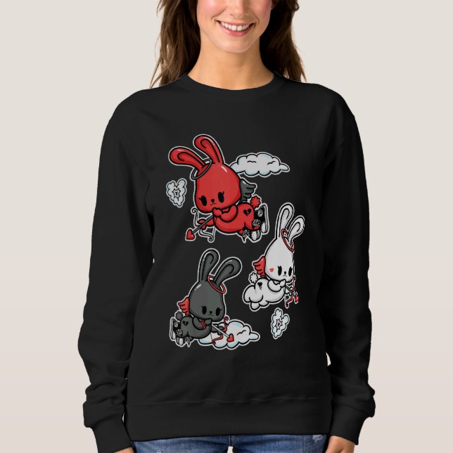 Emo Angel Bunny Soft Goth Valentines day Pastel Go T Shirt (Framsida)