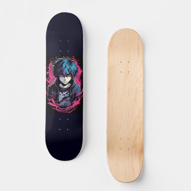 Emo Anime Mini Skateboard Bräda 18,5 Cm (Framsida)