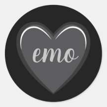 Emo Black och Grått Heart Graphic