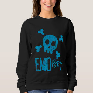 Emo Boy Blue Skull Emo Goth Music Emotional Tonåri T Shirt