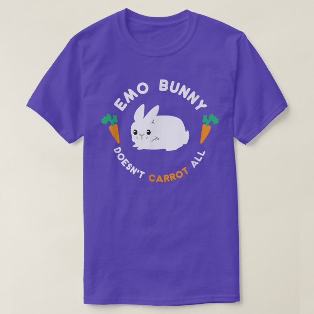 Emo Bunny Carrot all, Lustigt Cute Påsk G T Shirt (Design framsida)