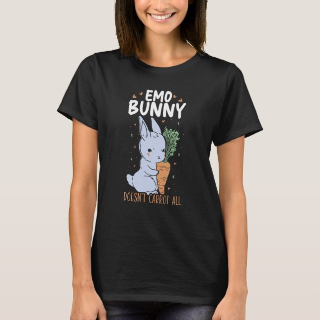 Emo Bunny Carrot inte alla kanindjur B T Shirt (Framsida)