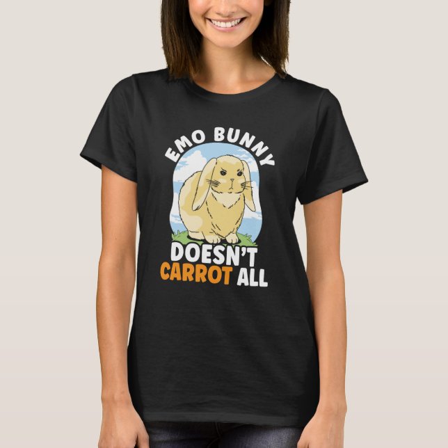 Emo Bunny Doesn't Carrot All Bunny Rabbit Animal B T Shirt (Framsida)