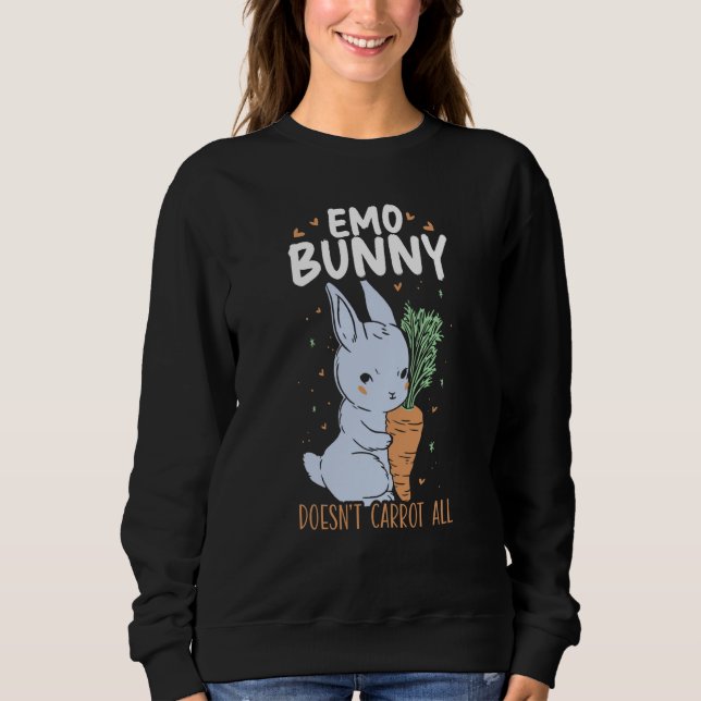 Emo Bunny Doesn't Carrot All Bunny Rabbit Animal B T Shirt (Framsida)