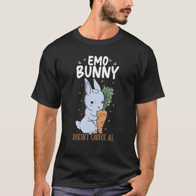 Emo Bunny Doesn't Carrot All Bunny Rabbit Animal B T Shirt (Framsida)