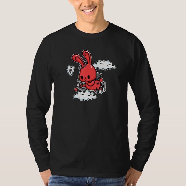 Emo Bunny Emo Angel Alt Aesthetic Soft Goth Valent T Shirt (Framsida)