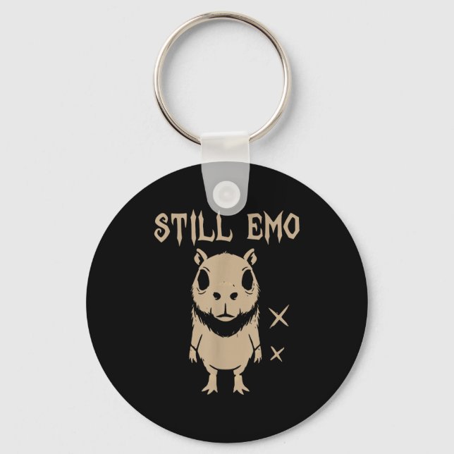 Emo Capybara Goth Punk Fortfarande Emo  Nyckelring (Framsida)