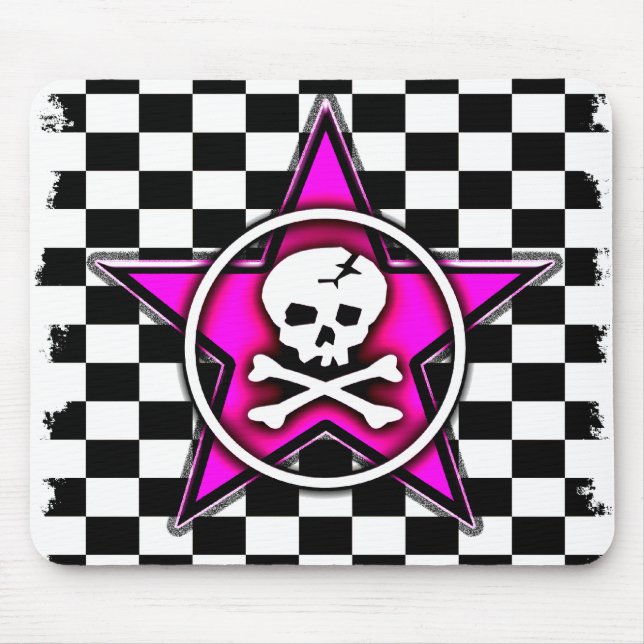 Emo Checkerboard Star & Skull Musmatta (Framsidan)