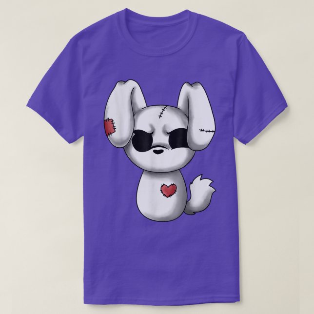 Emo Chibi - Kawaii Påsk Goth Emo Bunny T Shirt (Design framsida)