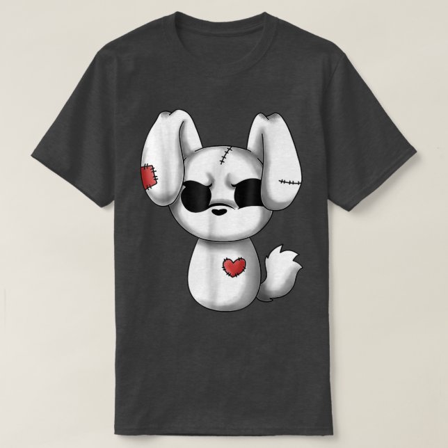Emo Chibi Kawaii Påsk Goth Emo Bunny T Shirt (Design framsida)