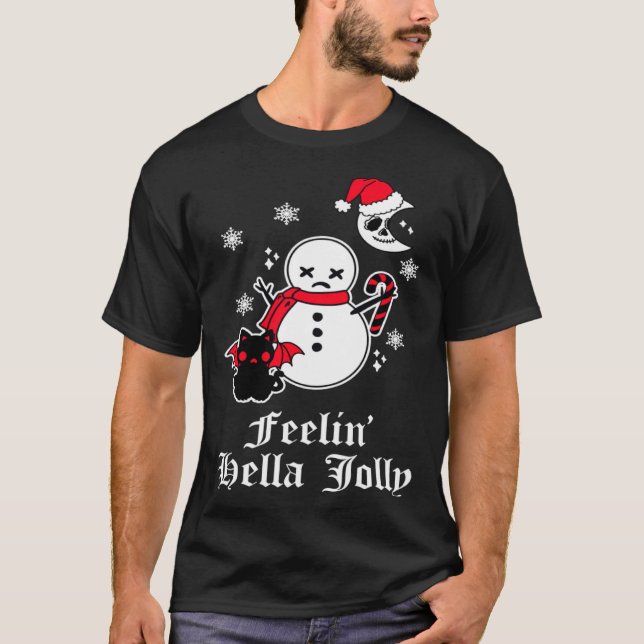 Emo Christmas Goth Sarcastic Meme Horror Gothic Sn T Shirt (Framsida)