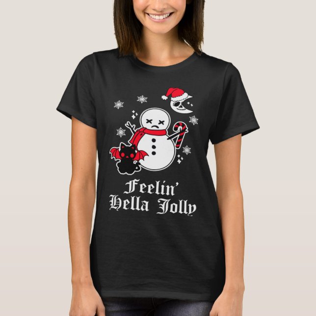 Emo Christmas Goth Sarcastic Meme Horror Gothic Sn T Shirt (Framsida)