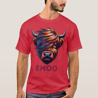 Emo Cow Cute Scottish Highland Emoo Grunge Men Wom T Shirt