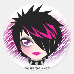 Emo Cutie Sticker Runt Klistermärke
