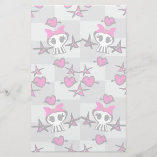 Emo Döskallar Mönster Brevpapper